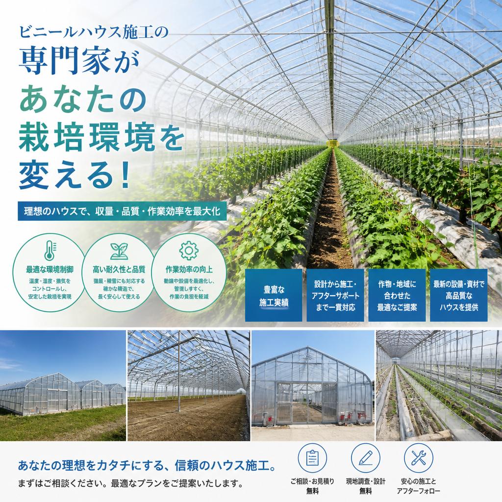 ビニールハウス施工の専門家があなたの栽培環境を変える！
